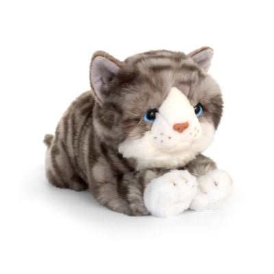 Плюшена играчка Keel Toys, Сиво Коте, 32 см