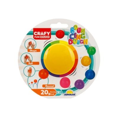 Цветен пластилин, Crafy, Жълт, 20гр