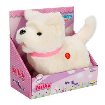 Интерактивна плюшена играчка със звуци, Puffy Friends, Кученцето Milky
