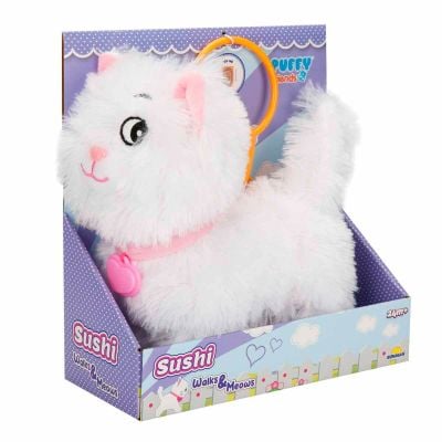 Интерактивна плюшена играчка със звуци, Puffy Friends, Котка, Бяла