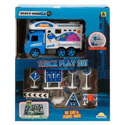 Комплект за игра с количка, Maxx Wheels, Space Scene, Синя