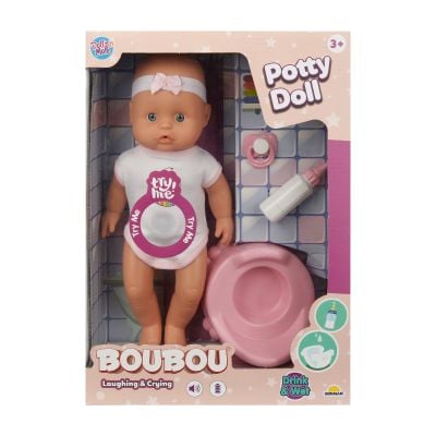 Кукла Бебе с гърне, Boubou, 30 см, Розово