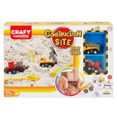 Комплект моделиращ пясък, Crafy, Construction Site, 7 части, 250 гр