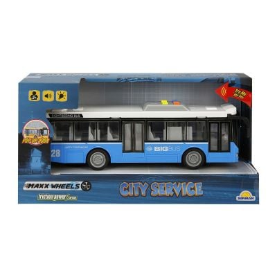 Автобус със светлини и звуци, City Service, Maxx Wheels, 1:16, Син