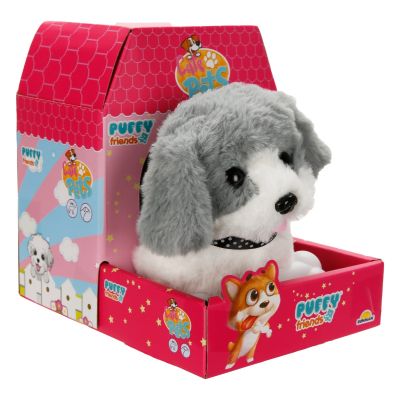 Интерактивна плюшена играчка, Puffy Friends, Сиво Кученце