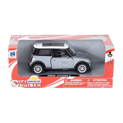 Метален спортен автомобил, New Ray, Mini Cooper S, 1:32