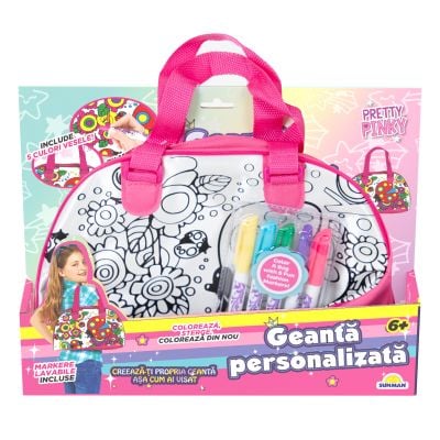 Оцветете своя собствена модна чантичка, Pretty Pinky, Tote Bag