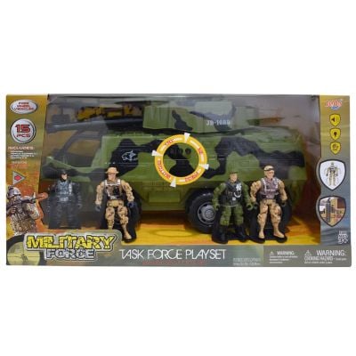 Военно превозно средство и 4 фигурки, Hero Combat, Танк, 15 части