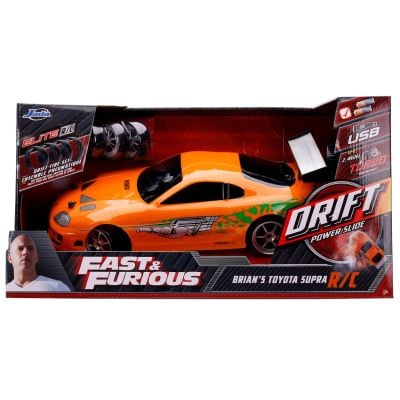 Количка с дистанционно, Jada, Fast And Furious, Brians Toyota Supra, Drift Power Slide, 1:10