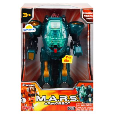 Брониран робот със светлини и звуци, Happy Kid, M.A.R.S. 18 см, Тюркоаз