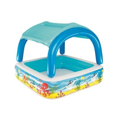 Надуваем басейн с покрив, Bestway, Океански модел, 140 x 140 x 114 см