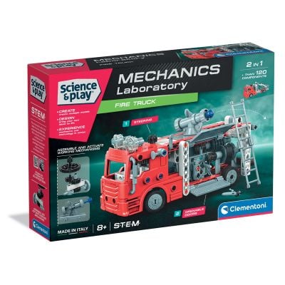 Строителен комплект, Clementoni, Science & Play, Пожарна кола, 120 части