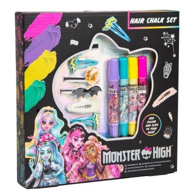 Комплект цветни тебешири за коса и аксесоари, Monster High