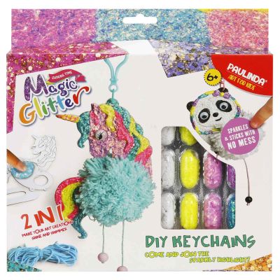 Творчески комплект с брокат Paulinda, Magic Glitter 2 in 1, Keychain Diy