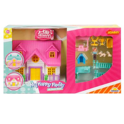 Комплект за игра, Hommy, Къща на 2 етажа, Розова