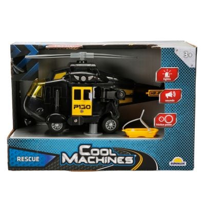 Спасителен хеликоптер със звуци и светлини, Cool Machines, Черен, 1:20