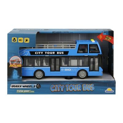 S01003538_001w 8680863035382 Автобус със светлини и звуци, City Tour, Maxx Wheels, 1:16, Син