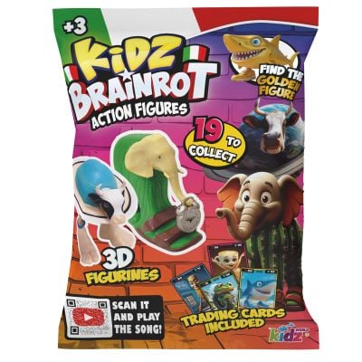 Фигурка изненада 3D и колекционерски карти, Kidz Brainrot, 12.5 см