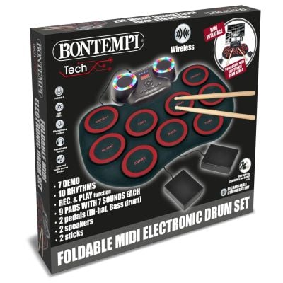 Преносим и сгъваем комплект електронни барабани, Bontempi Tech