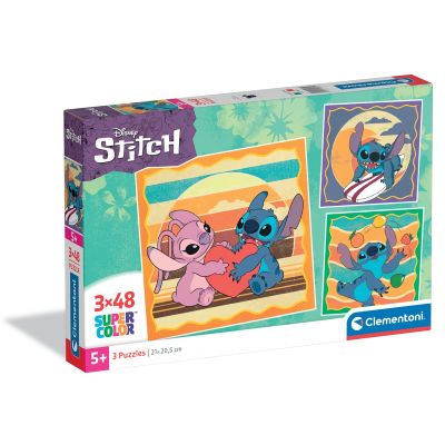 Пъзел Clementoni, Disney Stitch, 3 x 48 части