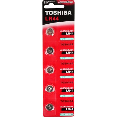Комплект от 5 алкални батерии Toshiba, тип AG13/LR44