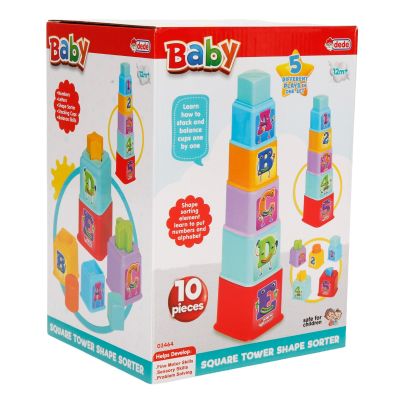 Играчка за сортиране, Dede, Square Tower, 10 части