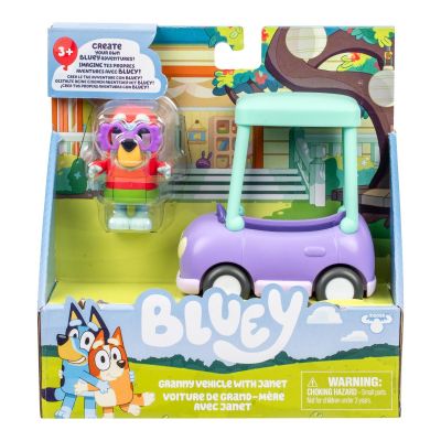 Комплект за игра с фигурка, Bluey, Janet и колата на баба и дядо