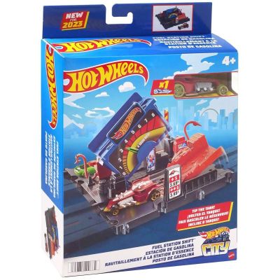 Комплект за игра с количка, Hot Wheels, Fuel Station Shift, HKX45