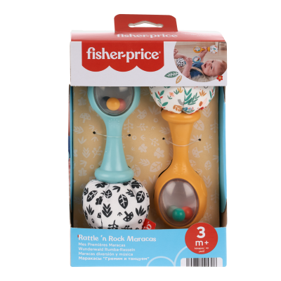 Комплект 2 дрънкалки, Fisher Price, Rattle n Rock Maracas, HMF34