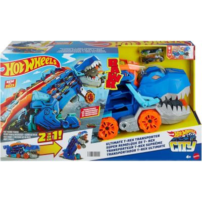 2в1 транспортьор с две колички, Hot Wheels City, Ultimate T-Rex, HNG50