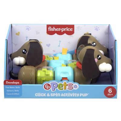 Кученце със сензорни дейности, Fisher Price, Click & Spin, HTW91