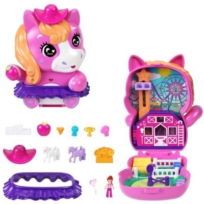 Комплект за игра с кукла и аксесоари в чантичка, Polly Pocket, Rodeo Pony, JCR39