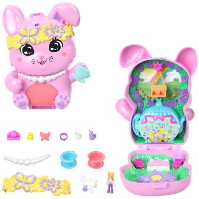 Комплект за игра с кукла и аксесоари в чантичка, Polly Pocket, Garden Bunny, JCR40