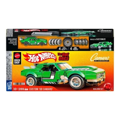 Строителен комплект и метална количка, Hot Wheels, 68 Chevrolet Camaro, 289 части, JFT16