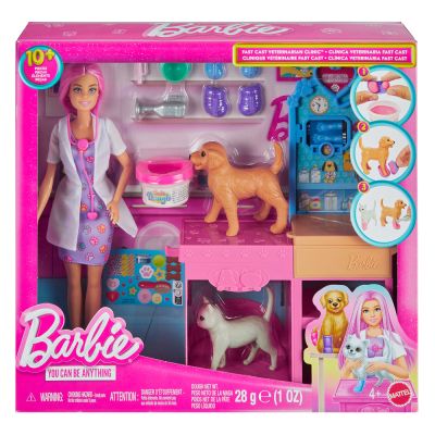 Комплект за игра с кукла Barbie, Ветеринарна клиника, JFX93