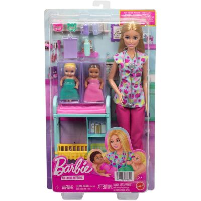 Комплект за игра с кукла, Barbie, Careers Baby Doctor, JMK12