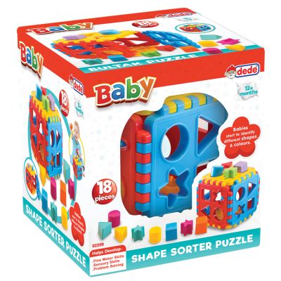 Играчка за сортиране, Dede, Baby Shape Sorter Puzzle, 18 части