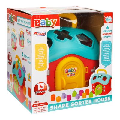 Играчка за сортиране, Dede, Baby Shape Sorter House, 13 части