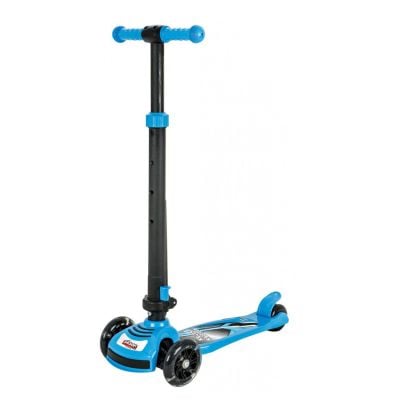 Сгъваема тротинетка с 3 колела и светлини, Pilsan, Power Scooter, Синя
