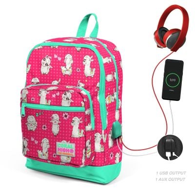 Раница с 4 отделения, Coral High, с USB, модел алпака