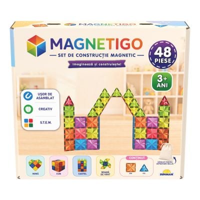 Магнитен строителен комплект Magnetigo, 48 части