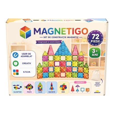 Магнитен строителен комплект Magnetigo, 72 части