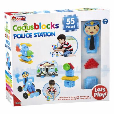 Строителен комплект, Dede, Cactus Blocks, Полицейски участък, 55 части