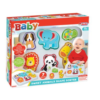 Играчка за сортиране, Dede, Сладки животинки, 7 части