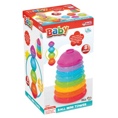 Играчка за сортиране и подреждане, Dede, Ball Mini Tower, 8 части
