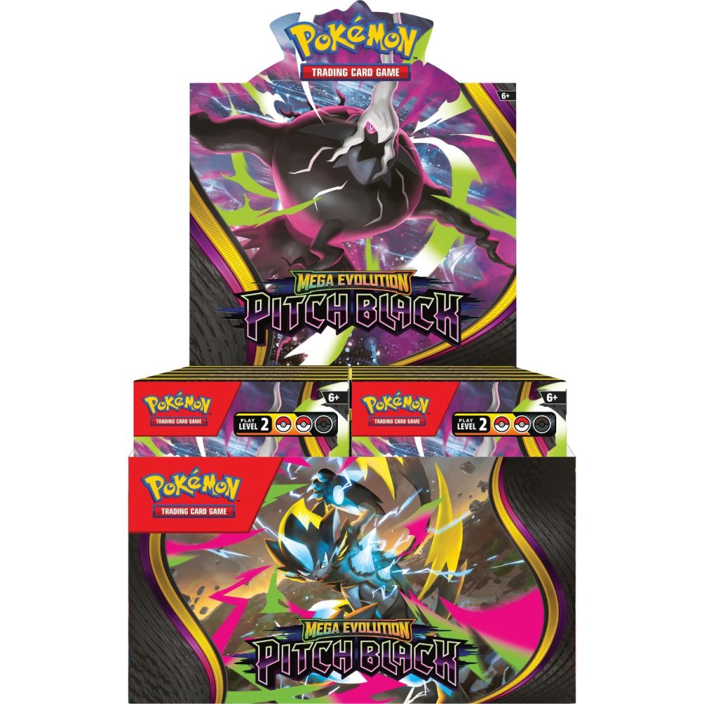 Комплект карти за игра, Pokemon TCG, Mega Evolution, Pitch Black, Build and Battle Box