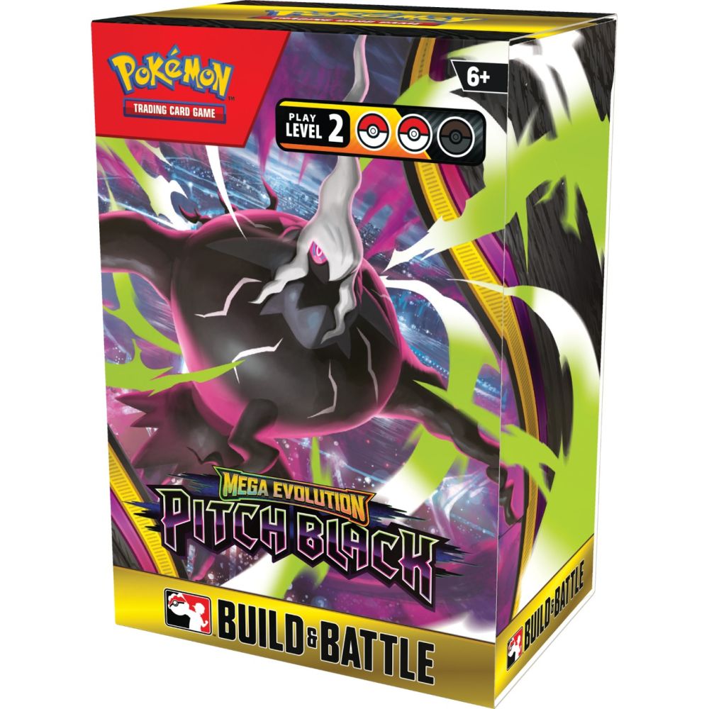 Комплект карти за игра, Pokemon TCG, Mega Evolution, Pitch Black, Build and Battle Box