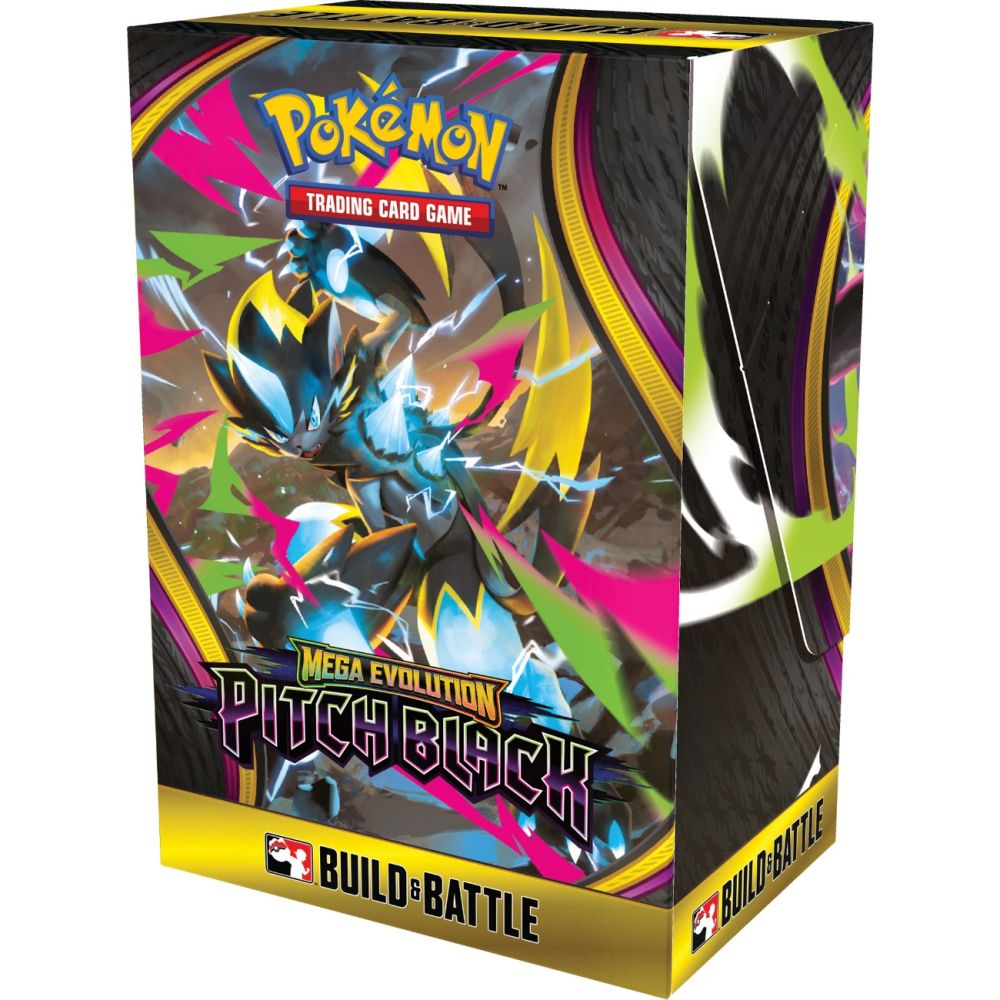 Комплект карти за игра, Pokemon TCG, Mega Evolution, Pitch Black, Build and Battle Box