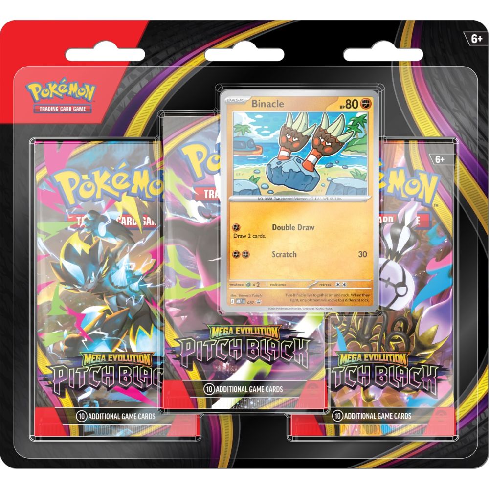 Комплект от 3 тестета карти, Pokemon TCG, Mega Evolution, Pitch Black, Blister, Binacle