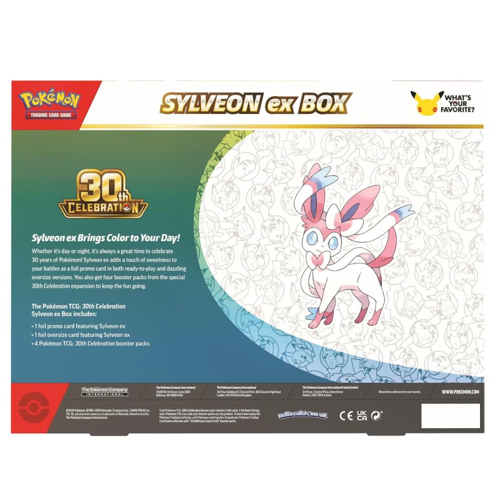Комплект карти за игра, Pokemon TCG, Celebration 30Th, Sylveon EX